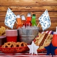 thumbnail image 6 of Handheld Flag Double-Sided Hand Waving Flag 8.2×5.5in Used For Team Activities Or Decoration In Decorative Places Watercolor Light Blue Leaves Six Piece, 6 of 8