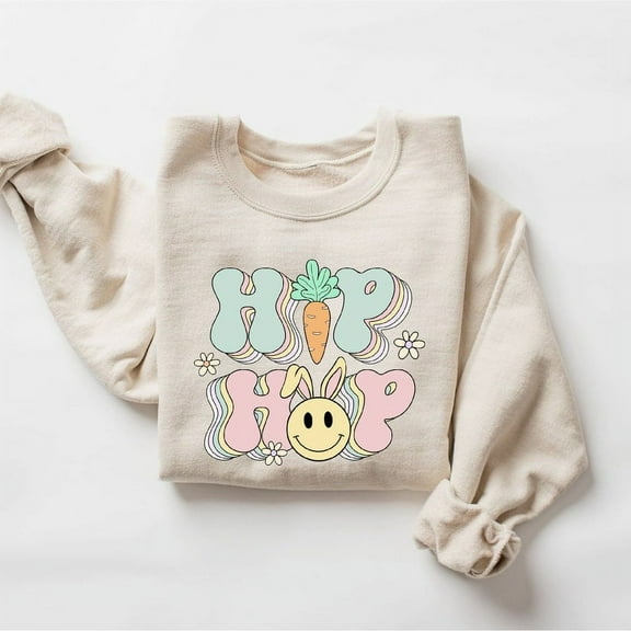 Hip Hop Easter Bunny Sweatshirt, Funny Easter Sweatshirt, Easter Bunny Sweatshirt, Womens Easter Gifts, Cute Easter Sweatshirt