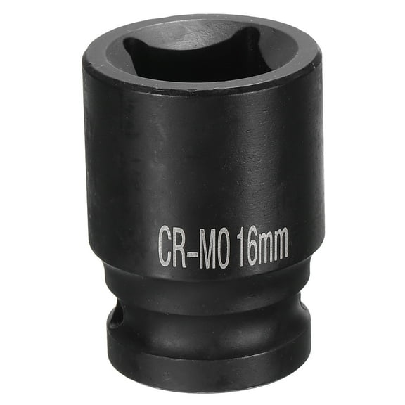 4 Point Square Socket 1/2" Drive 16mm Metric CR-MO Square Impact Wheel Socket