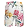 thumbnail image 6 of Kll Colorful Flowers Men'S Casual Summer Beach Shorts Hawaiian Shorts With Pockets-X-Large, 6 of 9