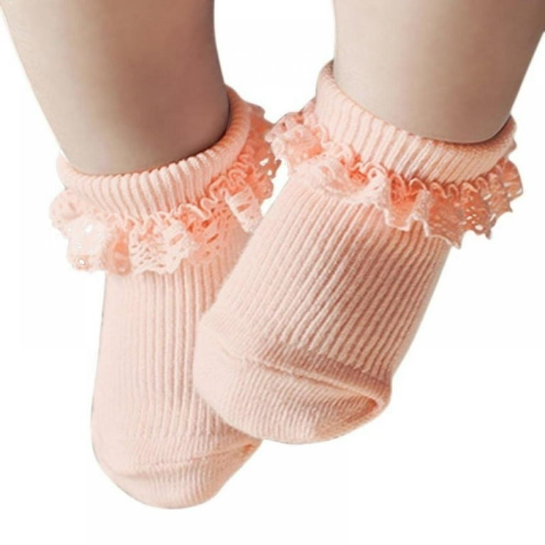 Toddler Latest Newborn Baby Girl Socks Lace Ruffle Trim Antiskid Baby Socks  Gifts For 0-2 Years