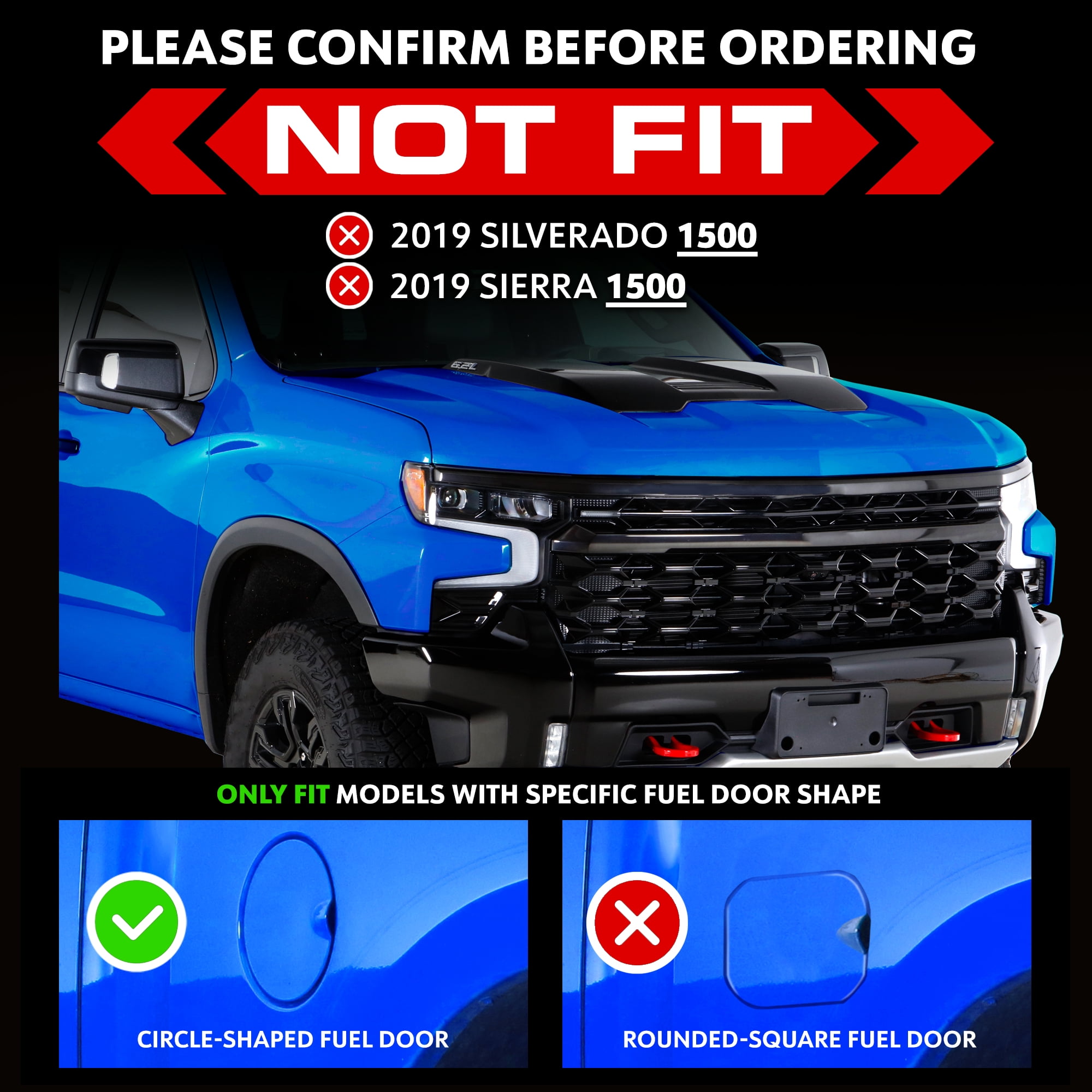 Tyger Auto Tyger Access Running Boards Compatible with 2007-2018 Chevy Silverado GMC Sierra 1500; 2007-2019 2500 3500HD; 2019 LD / Limited | Crew Cab | TG-AS2C24011 | Textured Black Drop Step Rail