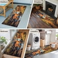 thumbnail image 5 of 2'x6' Rug Runners for Hallways Kitchen, Orange Cute Deer Non Slip Entryway Beside Floor Carpet Runner, Vintage Forest River Elk Washable Laundry Room Bedroom Throw Rugs Mat for Family Pet, 5 of 8