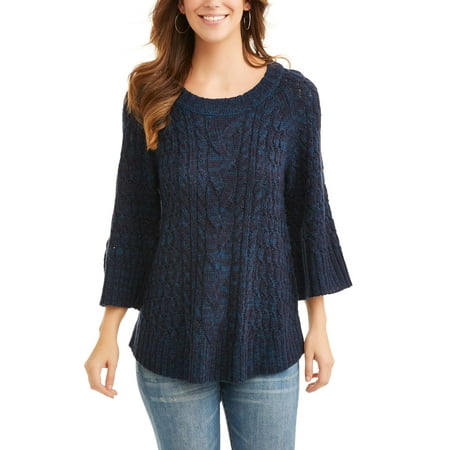Faded Glory Women's Oversize Chunky Cable Knit Sweater - Walmart.com