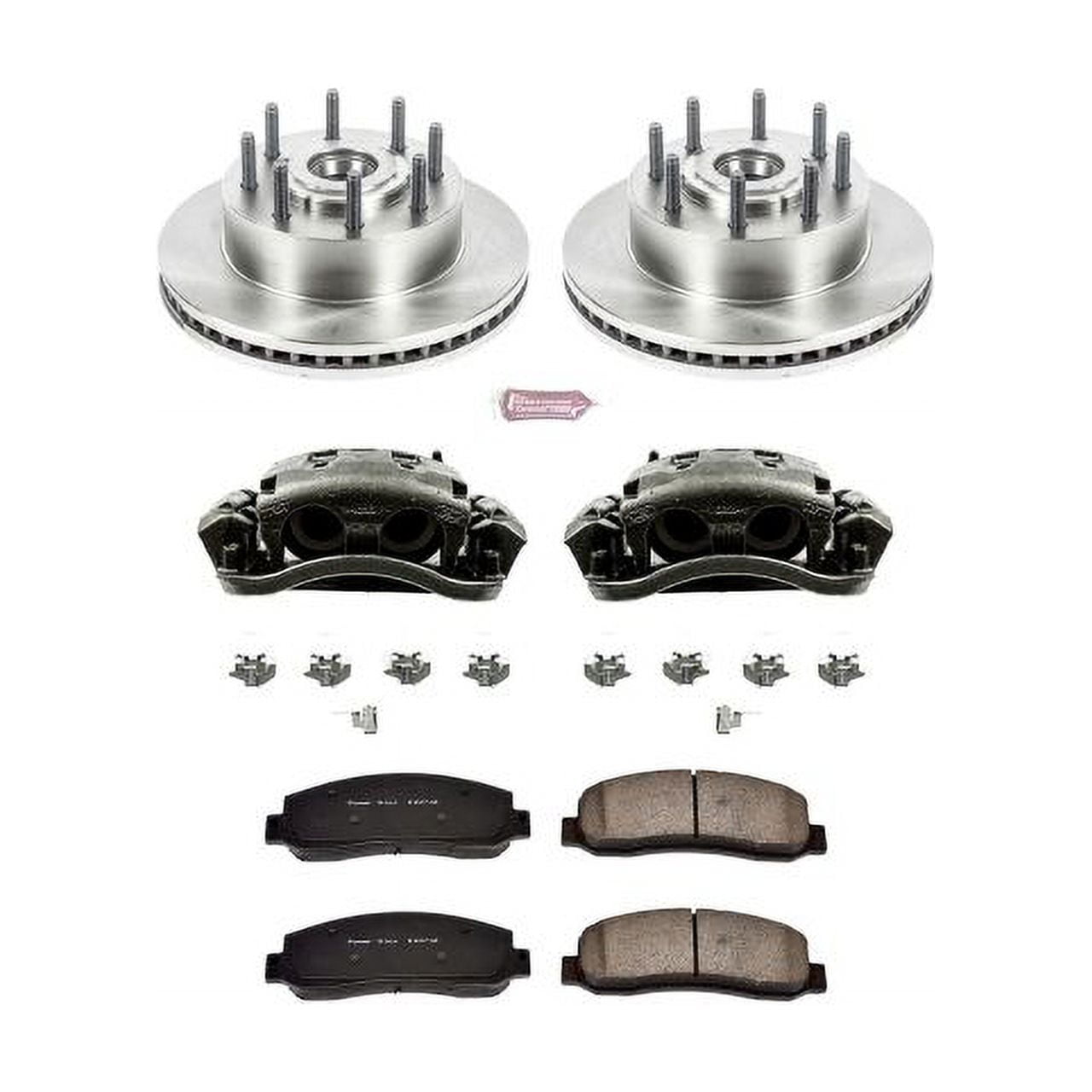 PowerStop Front Stock Replacement Brake Pad and Rotor Kit with Calipers Fits: FORD Select Models KCOE1796