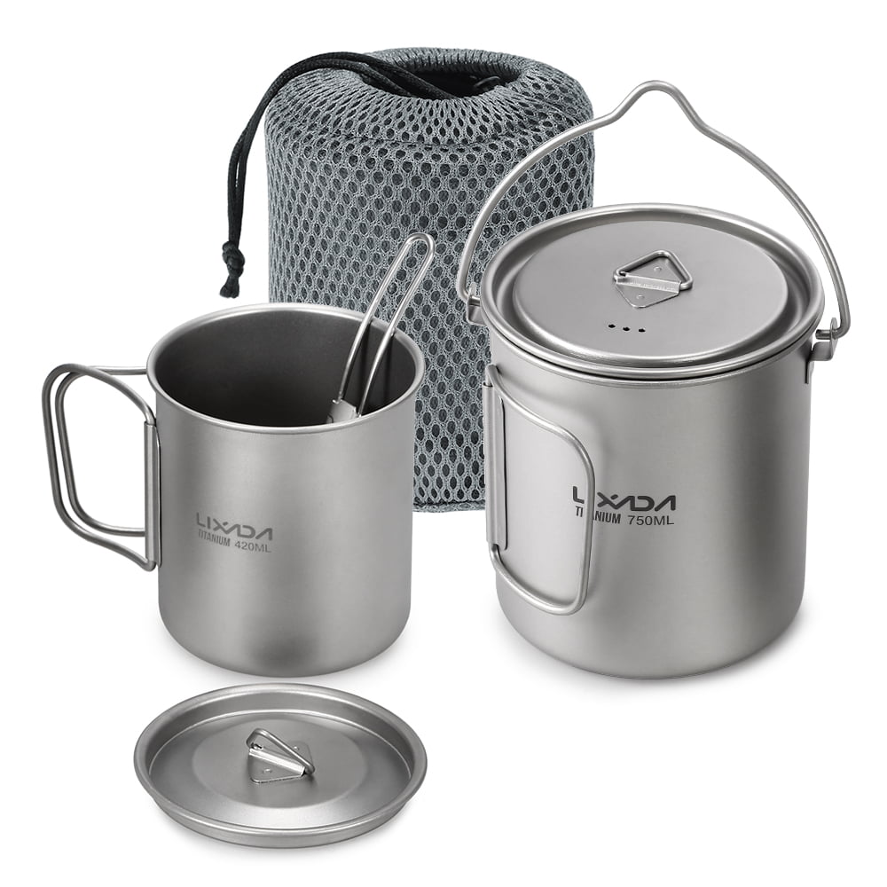 Details about   Lixada 900ml Titanium Cup Pot Ultralight Cup with Lid and Foldable Handle H7S5