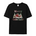 thumbnail image 5 of T Shirts for Women Short Sleeve Cotton Crewneck T-Shirt, Christmas Tree Red Truck Deer Tee Tops Casual Basic T-Shirts, XS-5XL Black XXL, 5 of 7