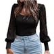thumbnail image 1 of Blusa de manga larga con cuello redondo informal a la moda para mujer Fridja  bvmnju2624, 1 of 4