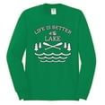 thumbnail image 2 of Wild Bobby, Life Is Better At The Lake, Men Long Sleeve Shirt, Kelly, Small, 2 of 4