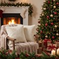 thumbnail image 2 of Sm:)e Soft Plush Faux Fur Throw Pillow Covers 18x18 Inch Set of 2, Decorative Cushion Covers for Couch Sofa Bedroom Living Room Home Decor, Beige, 2 of 6
