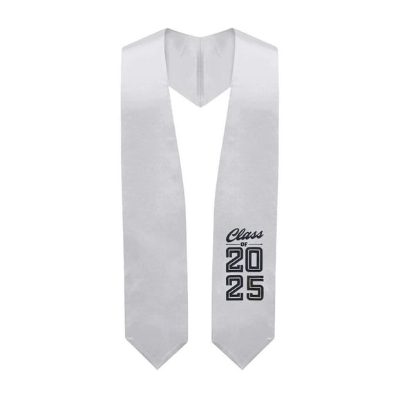 Endea Graduation Silver Class of 2025 Graduation Stole/Sash with Classic Tips