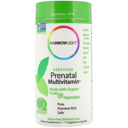 Rainbow Light Prenatal Organic MultiVitamin 120 Capsule, Pack of (The Best Organic Prenatal Vitamins)