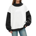 thumbnail image 4 of Women's Neck Sweatshirts,Oversized Turtleneck Long Sleeve Pullover Tops Fall Trendy Soft Sweatshirt Sweatshirts for Women Casual Daily Wear, 4 of 5