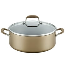 Anolon Advanced Home 7.5 Quart Hard-Anodized Nonstick Wide Stockpot with Lid, Bronze