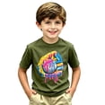 thumbnail image 3 of TGPMGRZ Short Sleeve Shirts for Boys Ice Cream Baseball Graphic Tees Back to School Gifts #A03 Army Green 2-3 Years, 3 of 4