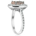 thumbnail image 2 of Pompeii 3 ct Oval Halo Morganite Diamond Vintage Engagement Ring 14k White Gold, 2 of 3