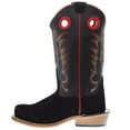 thumbnail image 2 of Old West Western Boots Boys Fancy Stitched Leather Suede Black 8203, 2 of 5