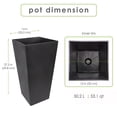 thumbnail image 2 of Tierra Verde 2 Pack Indoor Outdoor 28” Self Watering Planter, Sonata, Black, 2 of 7