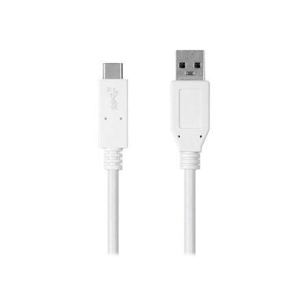 UPC: 0889028068915 | Monoprice USB C to USB A 3.1 Gen 2 Cable – 1 Meter (3.3 Feet) – White | Fast Charging  10Gbps  3A  30AWG  Type C  Compatible with Xbox One / VR / Samsung Galaxy and More – Essentials Series