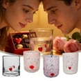 thumbnail image 6 of Vnice Valentine's Day Icon Juice Glass 14 Ounce Heart Themed Drinking Cocktails Glasses for Party, Cute Double Old Fashioned Reusable Cups for Home Bar Decor Lovely Gifts,C, 6 of 6