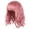 Pink, variant on Ladies Curly Human Hair Wig for Carnival Party Decoration and Shoulder Length Styling