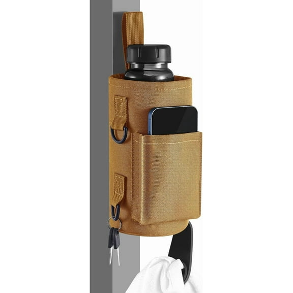 NGARDK Magnetic Water Bottle Holder Gym Water Bottle Carrier with Phone Pocket Silicone Towel