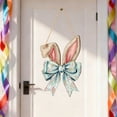 thumbnail image 2 of HuiXinOu Easter Bow Wooden Hanging Sign, 2D Flat Wall Door Decoration for Spring Festival, Porch Living Room Party Decor, Hand Painted Holiday Ornament, 2 of 6