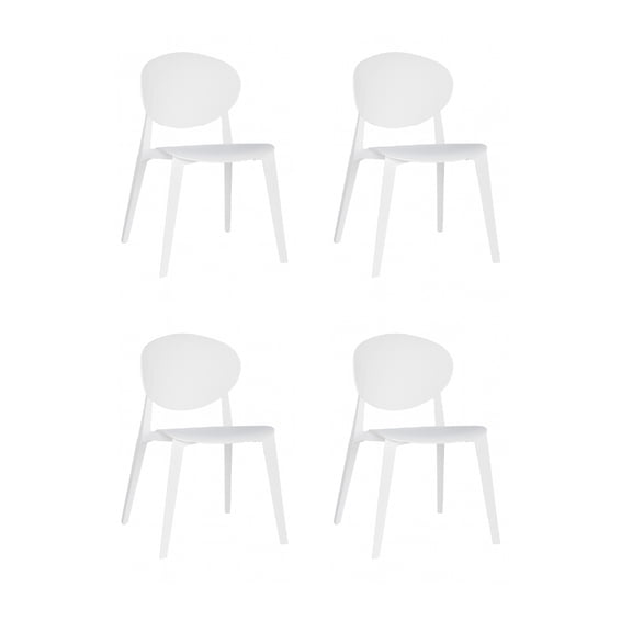 OFFIHO Set de 4 Sillas Teksi Blanco para exterior con protección UV y diseño ergonómico