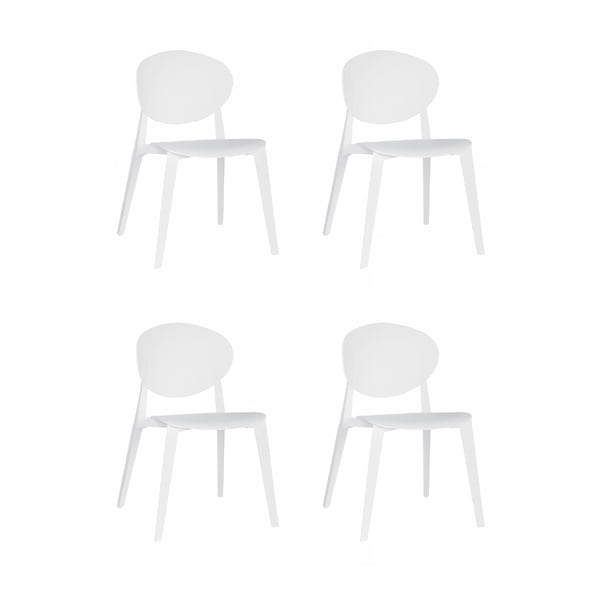 OFFIHO Set de 4 Sillas Teksi Blanco para exterior con protección UV y diseño ergonómico
