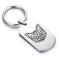 thumbnail image 1 of Stainless Steel Geometric Polygon Cat Animal Dog Tag Keychain Circle Ring, 1 of 2
