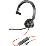 Poly Blackwire 3310 USB-C Headset - Mono - USB Type C - Wired - 32 Ohm - 80 Hz - 20 kHz - On-ear - Monaural - Open - 7.05 ft Cable - Omni-directional Microphone - Black