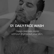 HOMMEFACE Daily Trio Skin Care Set for Men with Face Wash, Toner, Moisturizer, Paraben-Free, Natural, Non-Irritating, 3 Piece Set
