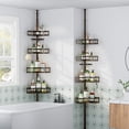 thumbnail image 4 of Corner Shower Caddy Tension Pole, 4 Tier Adjustable Shower Organizer Corner 62-115 Inch, Rustproof Bathroom Shower Shelves for Bathtub Storage,Bronze, 4 of 16