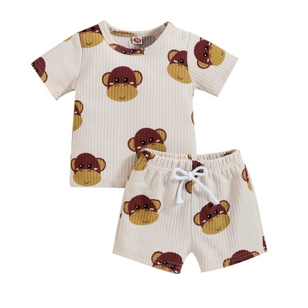 

Toddler Boys Girls Short Sleeve Clothing Children Kids Boy s Cartoon Tops Shorts Outfits Monkey Neutral Baby Boy Clothes 6 Month Baby Boy Baby Organic Clothes Boy Baby Boy Clothe Set Toddler Outfits