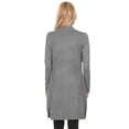 thumbnail image 2 of Women's Long Sleeve Loose Fit Open Front Pockets Solid Knit Sweater Cardigan Plus Size, 2 of 4