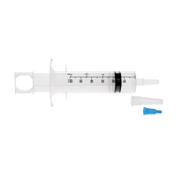 Medline Enteral Feeding And Irrigation Syringes, 60 CC, Blue/Clear