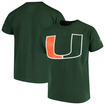 Youth Hurricane - Miami Hurricanes Russell Youth Oversized Graphic Crew Neck T-Shirt - Green