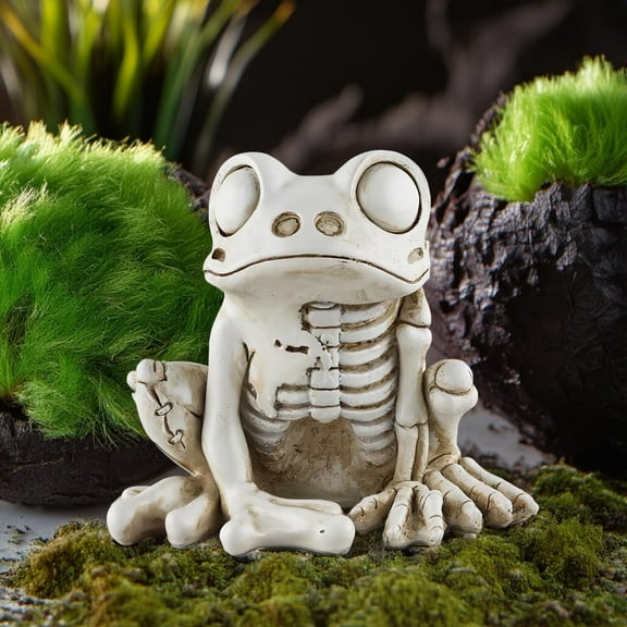 Full Body Realistic Frog Skeleton Decoration, Halloween Frog Skeleton Bones Props, Animal Bones Skeletons, Movable Mouth and Head Frog Skeletons for Outdoor Indoor Yard Patio Haunted House Decor
