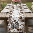 thumbnail image 4 of Grey Rabbits Table Runner - 48 Inch Long Pine Cones Brown Plants Farmhouse Wooden Cotton and Linen Blended Dress Scarves Farmhouse Table Runner for Kitchen Dining, Coffee Table, 13" x 48", 4 of 8