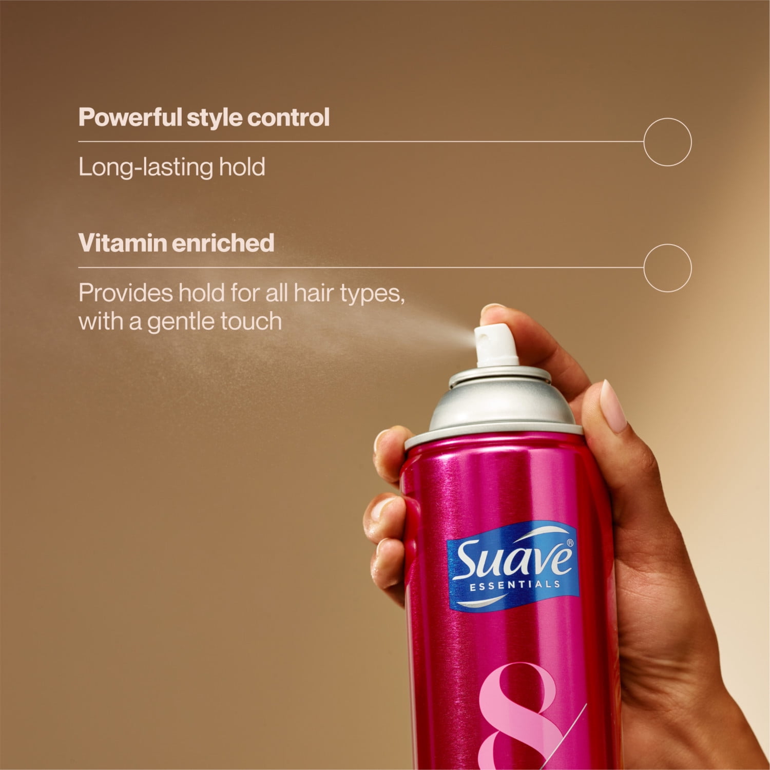 (3 pack) Suave Max Hold 8 Aerosol Hairspray For Women, Strong Hold For All Hair Types, 11 OZ