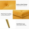 thumbnail image 5 of Tina's Home 45" Velvet Storage Bench Upholstered Tufted End of Bed Bench Bedroom Entryway Mustard, 5 of 9