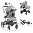 thumbnail image 3 of Costway Folding Aluminum Infant Baby Stroller Kids Carriage Pushchair W/ Diaper Bag Gray, 3 of 8