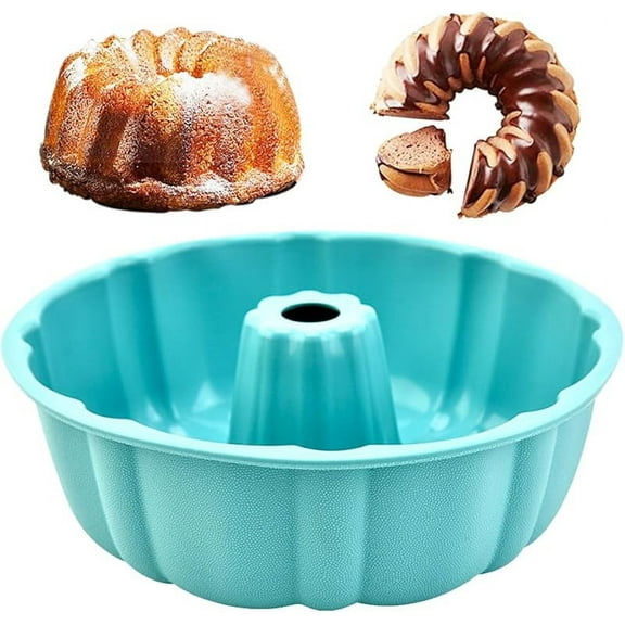 10 inch Silicone Bundt Cake Pan, Non-Stick Silicone Fluted Pans, ome Baking DIY Cake Mold for Cake, Jelly, Bread, Chocolate, Para Gelatinas (Red) (Red, 1 Pack)