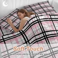 thumbnail image 5 of Pink Black Plaid Duvet Cover Set, Farmhouse Pink Black Checkered Soft Duvet Cover Twin Size Bedding Set 4 Pieces, 1 Quiltcover and 2 Pillowcases with Zipper, 1 Bed Sheet for All Seasons, 5 of 9