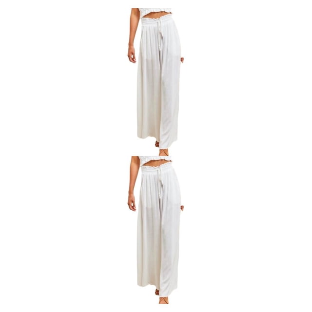 Pantalones fluidos Sonducket Moda de mujer Blanco M 1