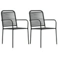 thumbnail image 1 of vidaXL Garden Chairs 2 pcs Cotton Rope and Steel Black, 1 of 5