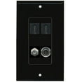 thumbnail image 1 of Ultra Spec Cables 2 Port HDMI 1 Coax 3.5mm Headphone Wall Plate Black, 1 of 1