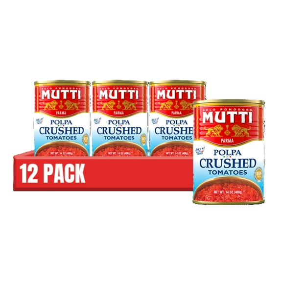 Mutti 100% Italian Crushed Tomatoes (Polpa), 14 oz, 12 Pack, Italy’s #1 Brand of Tomatoes, No Additives or Preservatives