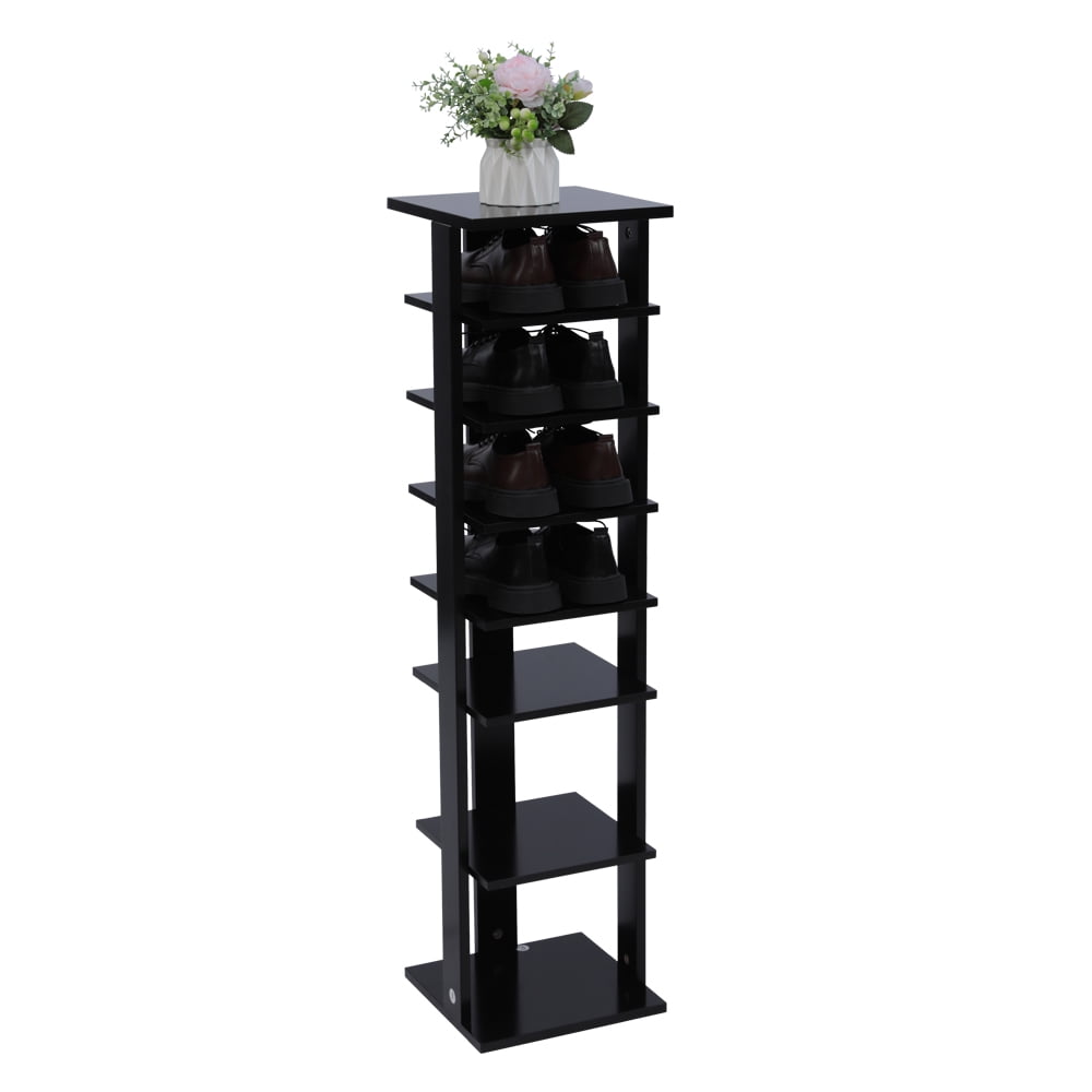 7 Tier Narrow Shoe Racks for Closets Durable Enterway Wooden Shoes Rack
