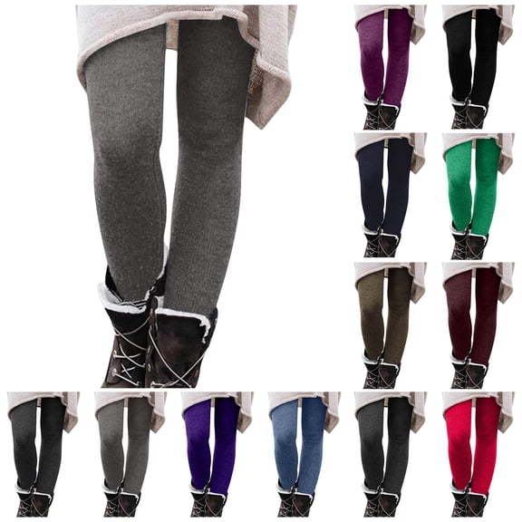 YujiCraft Women's Solid Color Elastic Soft Cotton Leggings, Casual Home Sleepwear Pajama Pants,L